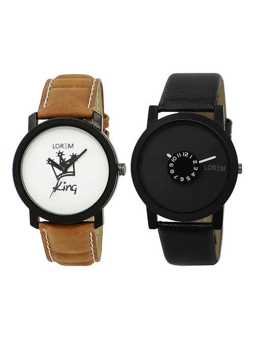 lorem lr4-20 round dial boy's leather wrist watch - 15375019 - Very Small Image - 1