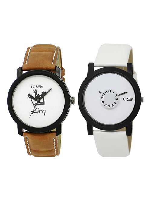 lorem lr14-31 round dial boy's leather wrist watch - 15375020 - Very Small Image - 1