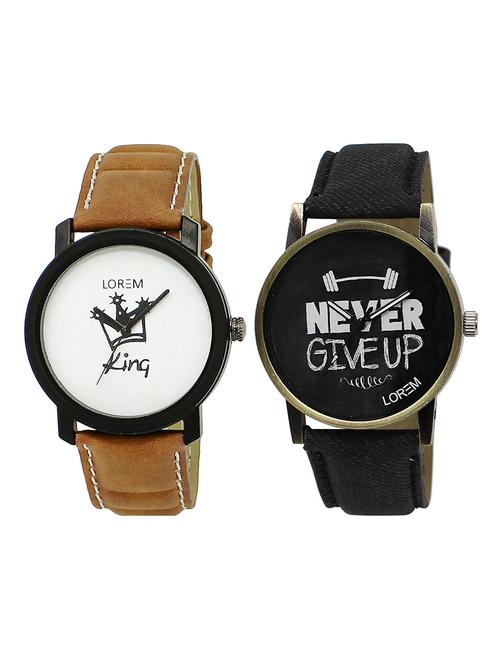 lorem lr28-102 round dial boy's leather wrist watch - 15375021 - Very Small Image - 1