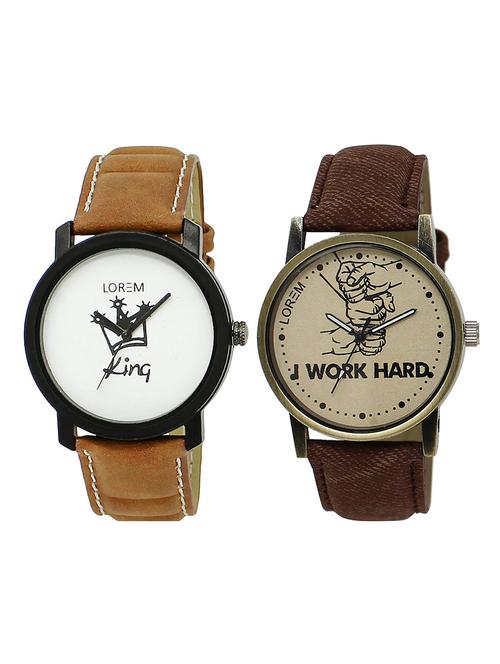 lorem lr14-32 round dial boy's leather wrist watch - 15375023 - Very Small Image - 1