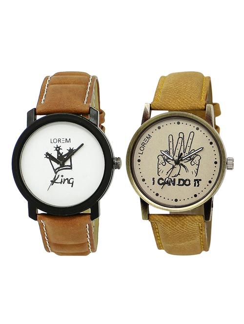 lorem lr29-102 round dial boy's leather wrist watch - 15375024 - Very Small Image - 1