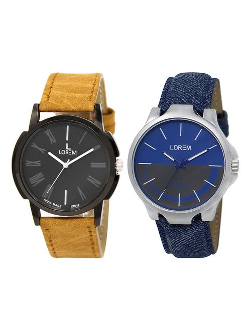 lorem lr32-102 round dial boy's leather wrist watch - 15375033 - Very Small Image - 1