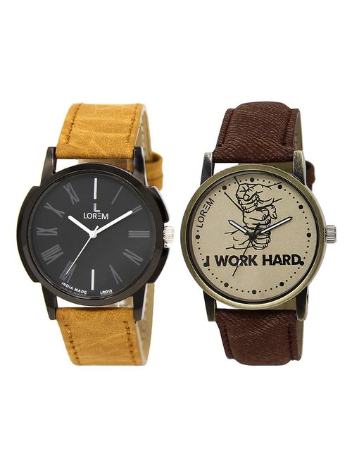 lorem lr15-18 round dial boy's leather wrist watch - 15375038 - Very Small Image - 1