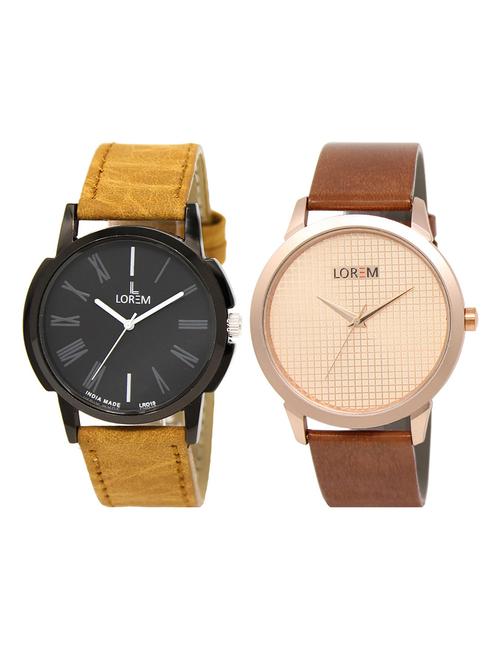lorem lr4-28 round dial boy's leather wrist watch - 15375042 - Very Small Image - 1