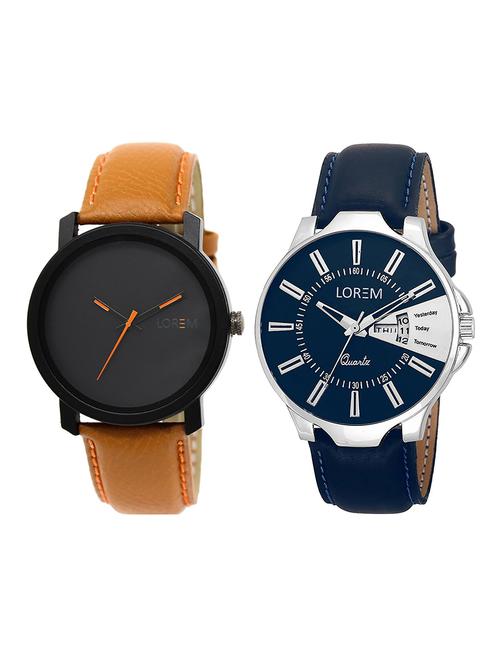 lorem lr4-29 round dial boy's leather wrist watch - 15375044 - Very Small Image - 1
