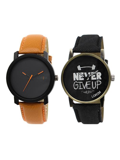 lorem lr15-22 round dial boy's leather wrist watch - 15375047 - Very Small Image - 1
