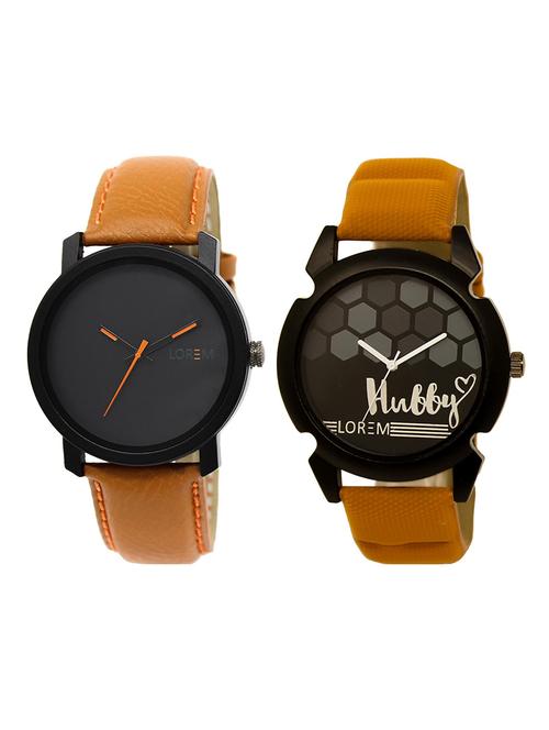 lorem lr4-33 round dial boy's leather wrist watch - 15375052 - Very Small Image - 1