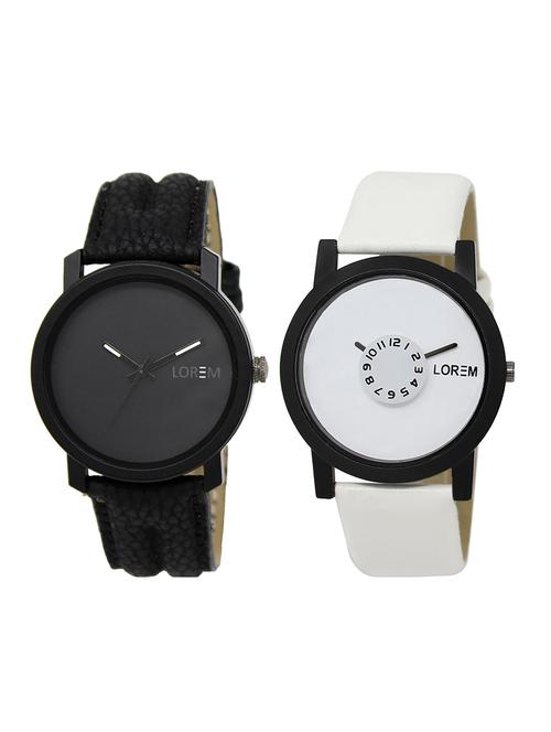 lorem lr15-28 round dial boy's leather wrist watch - 15375059 - Very Small Image - 1