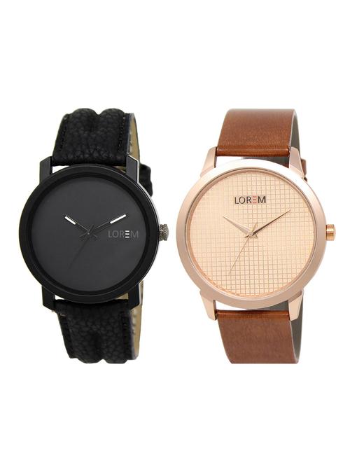 lorem lr15-32 round dial boy's leather wrist watch - 15375067 - Very Small Image - 1