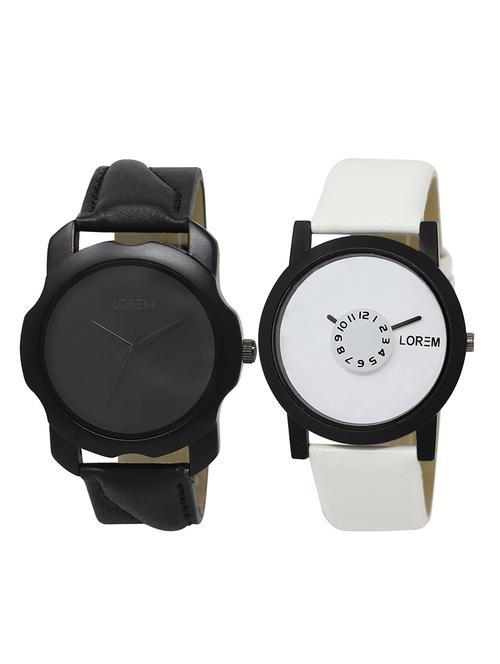 lorem lr15-34 round dial boy's leather wrist watch - 15375071 - Very Small Image - 1