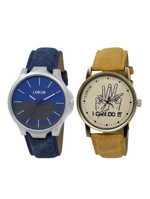 lorem lr5-26 round dial boy's leather wrist watch - 15375096 - Very Small Image - 1