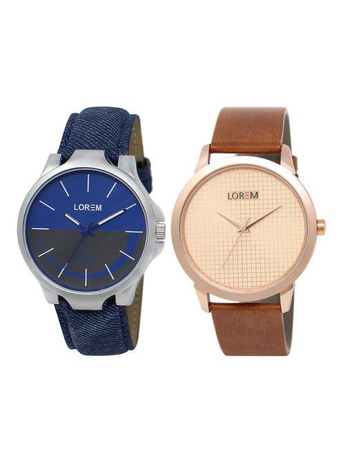 lorem lr5-28 round dial boy's leather wrist watch - 15375100 - Very Small Image - 1