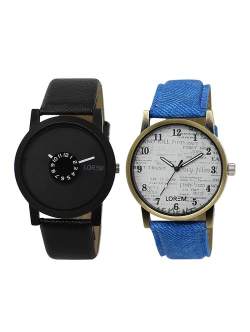 lorem lr16-32 round dial boy's leather wrist watch - 15375103 - Very Small Image - 1