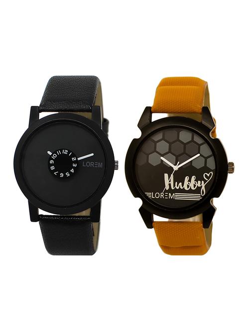 lorem lr16-34 round dial boy's leather wrist watch - 15375107 - Very Small Image - 1
