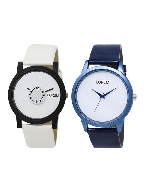 lorem lr6-8 round dial boy's leather wrist watch - 15375116 - Very Small Image - 1