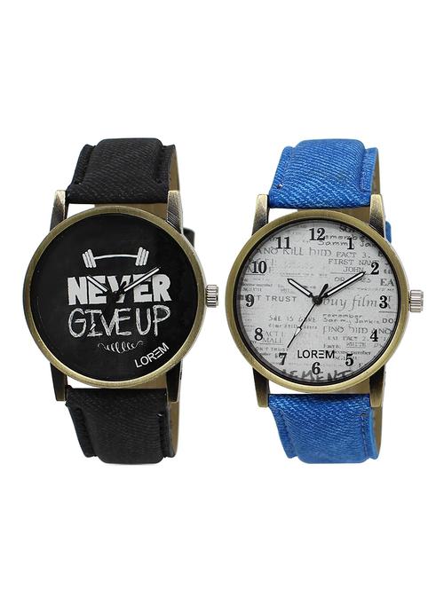 lorem lr6-9 round dial boy's leather wrist watch - 15375118 - Very Small Image - 1