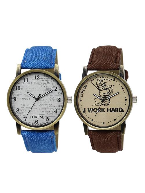 lorem lr17-26 round dial boy's leather wrist watch - 15375125 - Very Small Image - 1