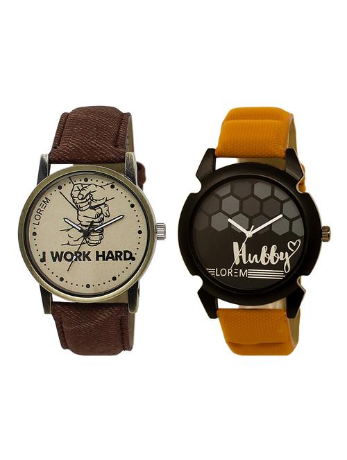 lorem lr17-30 round dial boy's leather wrist watch - 15375133 - Very Small Image - 1