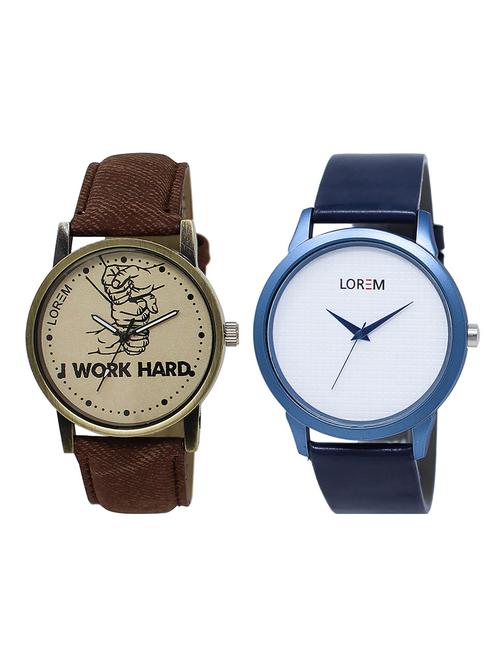 lorem lr6-17 round dial boy's leather wrist watch - 15375134 - Very Small Image - 1