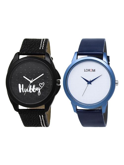 lorem lr17-34 round dial boy's leather wrist watch - 15375141 - Very Small Image - 1