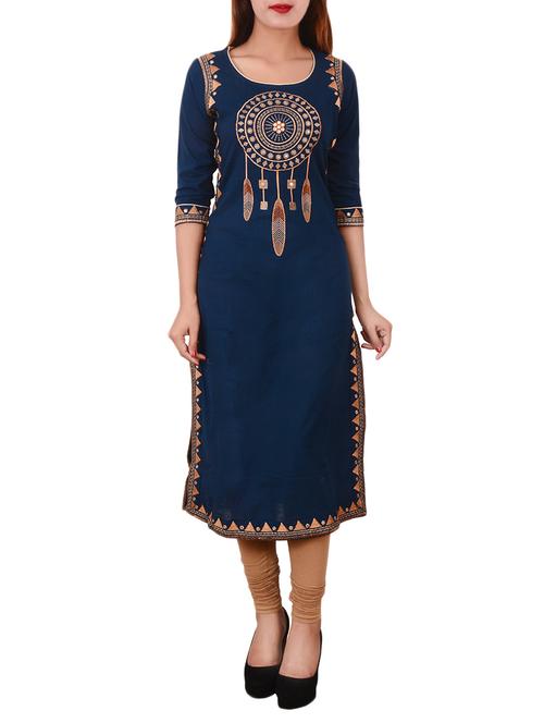 embroidered straight kurta - 15375278 - Very Small Image - 1