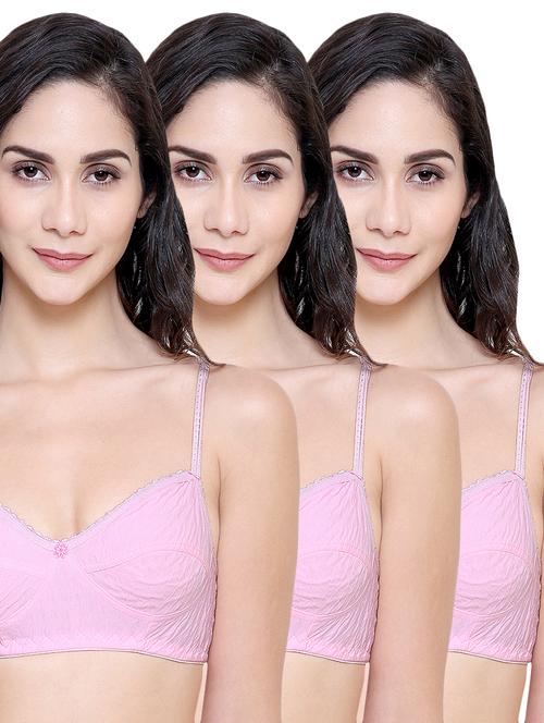 pack of 3 solid regular bra - 15375703 - Very Small Image - 1