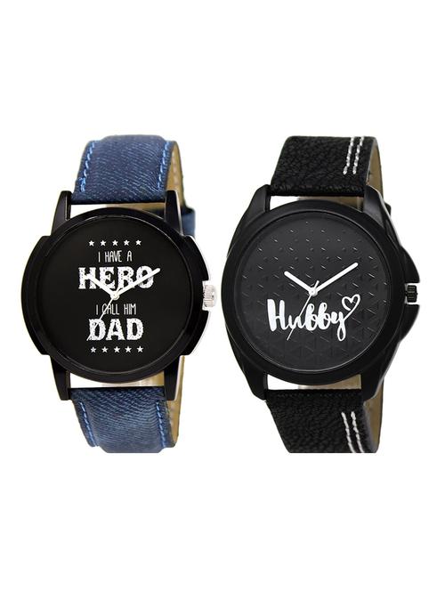 lorem lr7-31 black round boy's leather wrist watch - 15375734 - Very Small Image - 1