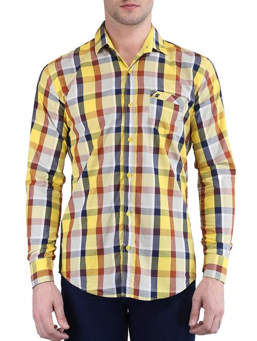 yellow cotton casual shirt - 15375804 - Very Small Image - 1