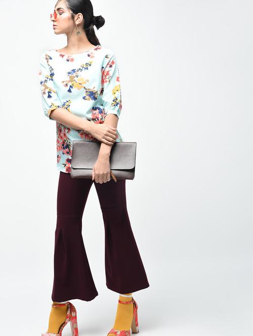 floral boat neck top - 15376811 - Very Small Image - 1