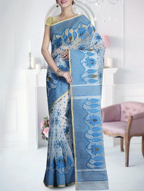 women's self design blue colored saree - 15377194 - Very Small Image - 1
