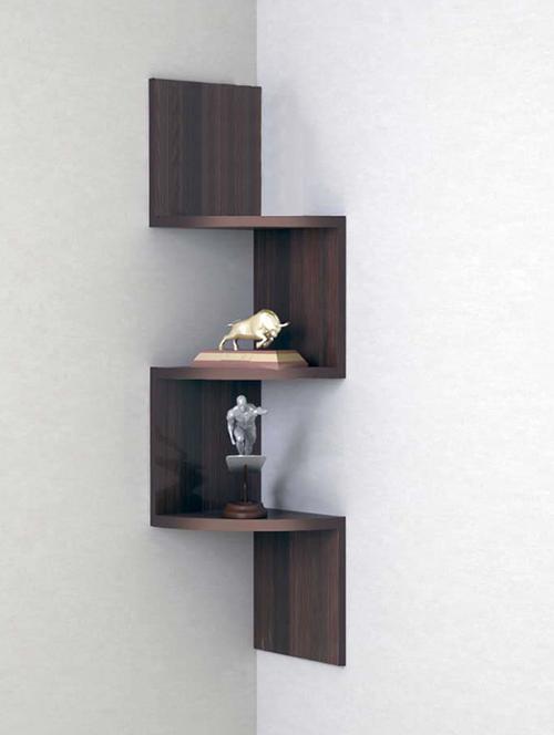 decorative wall shelf zigzag corner wall mount shelf unit 3 shelves - 15378628 - Very Small Image - 1