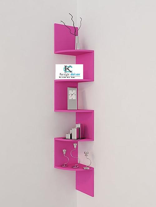decorative wall shelf zigzag corner wall mount shelf unit 5 shelves - 15378632 - Very Small Image - 1