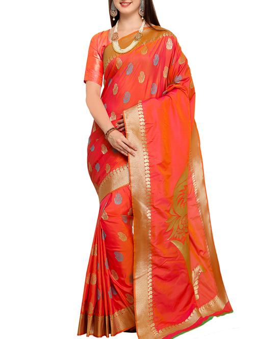 zari woven banarasi saree with blouse - 15379783 - Very Small Image - 1