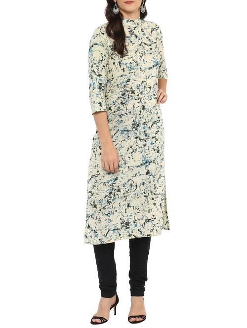 printed straight kurta - 15379860 - Very Small Image - 1