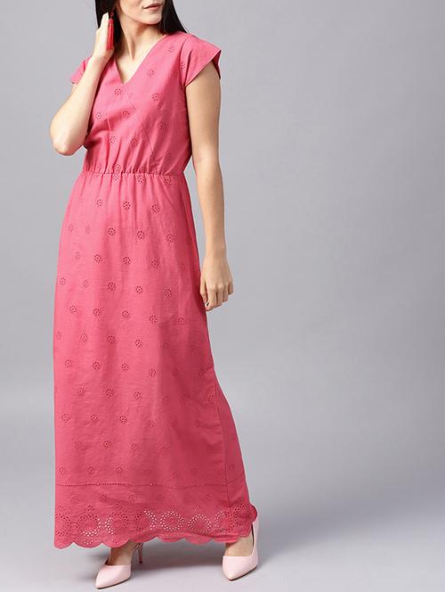 schiffli detail maxi dress - 15380133 - Very Small Image - 1
