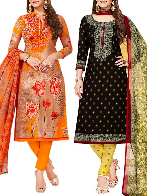 multi colored unstitched combo suit - 15380993 - Very Small Image - 1
