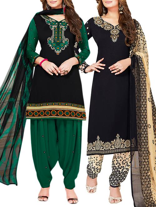 multi colored unstitched combo suit - 15381369 - Very Small Image - 1