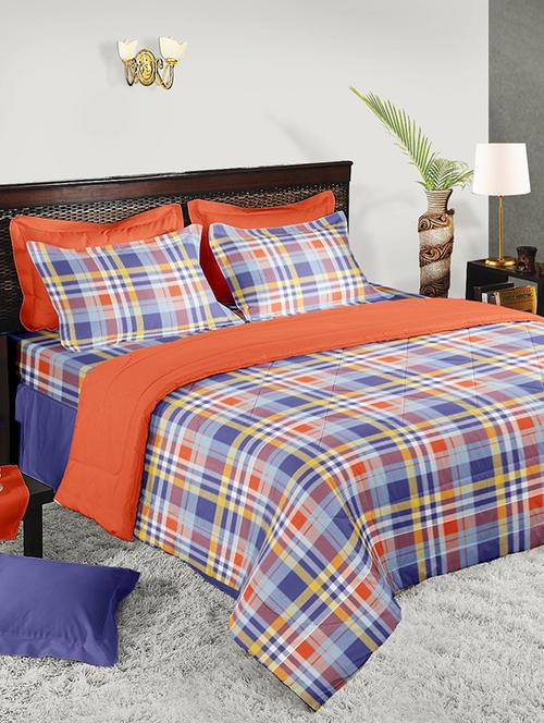 100% mercerized cotton double bedsheet with 2 pillow covers - 15381379 - Very Small Image - 1