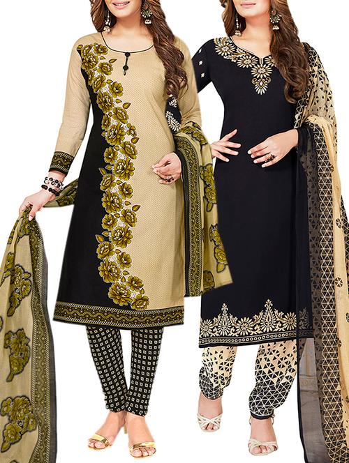 multi colored unstitched combo suit - 15381402 - Very Small Image - 1