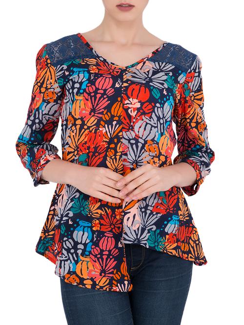 floral lace detail tunic - 15381967 - Very Small Image - 1