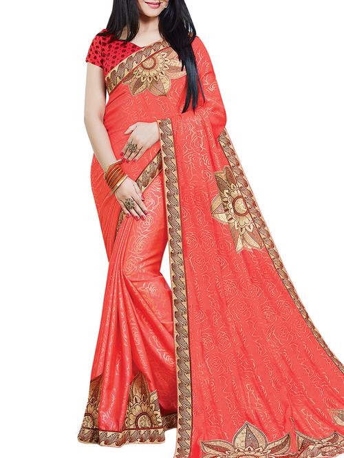 floral printed saree with blouse - 15381973 - Very Small Image - 1