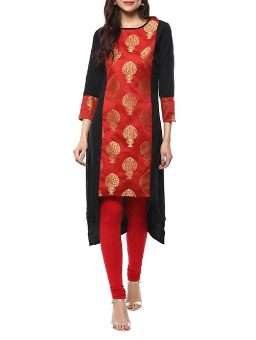 brocade asymmetric kurta - 15382735 - Very Small Image - 1