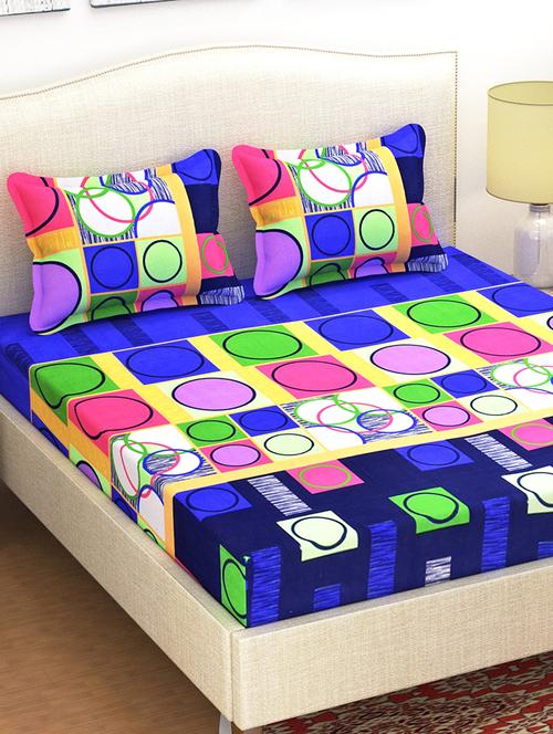 polycotton double bedsheet with 2 pillow covers - 15382786 - Very Small Image - 1