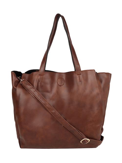 tan leatherette (pu) regular shopping bag - 15383576 - Very Small Image - 1
