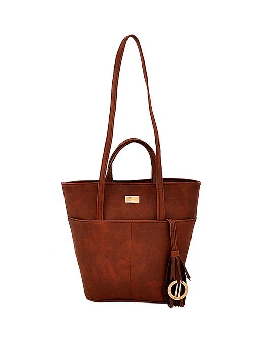 tan leatherette (pu) regular tote - 15383587 - Very Small Image - 1