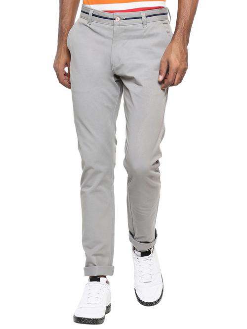 grey cotton chinos casual trousers - 15383701 - Very Small Image - 1
