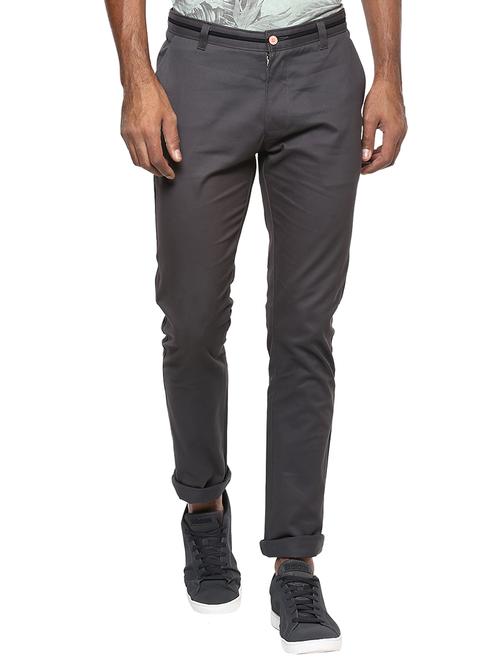 grey cotton chinos casual trousers - 15383714 - Very Small Image - 1