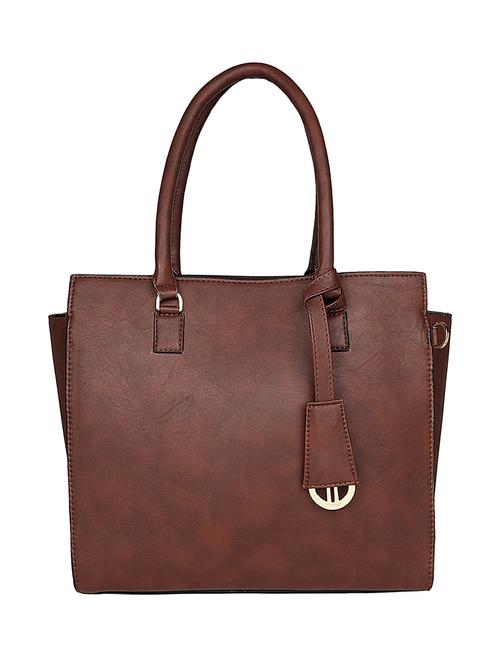 brown leatherette (pu) handbag - 15384144 - Very Small Image - 1
