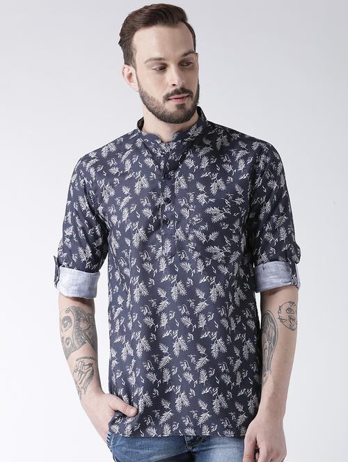 blue cotton short kurta - 15384238 - Very Small Image - 1