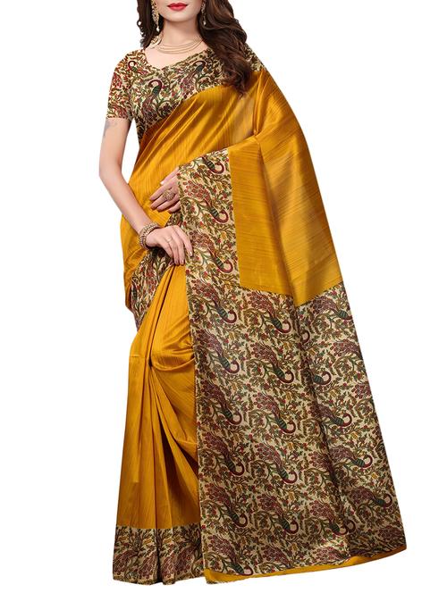 kalamkari printed bhagalpuri saree with blouse - 15384429 - Very Small Image - 1